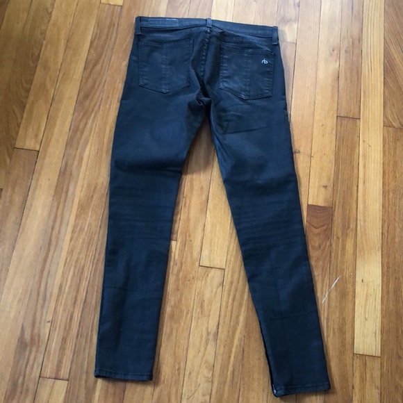 Rag and Bone zipper Capri brushed wax canvas black pants 28 Greet used condition - Picture 5 of 5